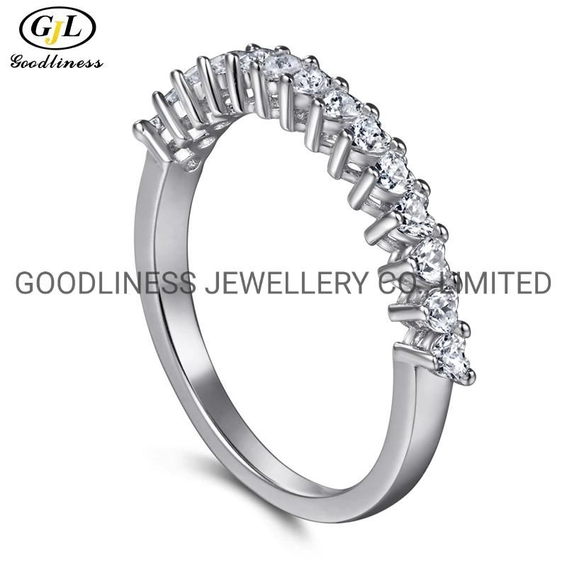 925 Sterling Silver Women Jewelry Half Eternity Wedding Engagement Rings