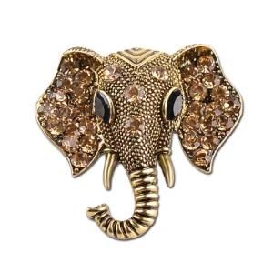 Retro Rhinestone Elephant Brooch Animal Brooches for Men Women