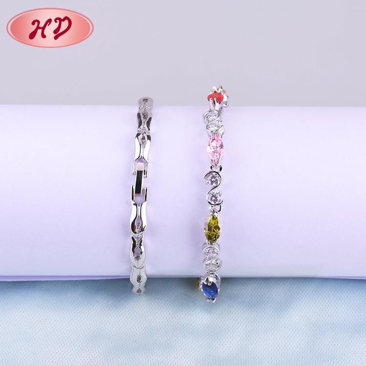 Fashion Luxury Rhodium Color Jewelry Charm Bracelet