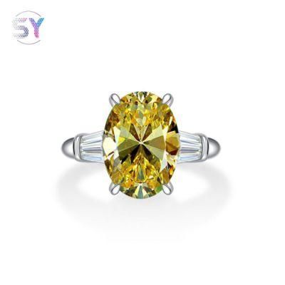 Fashion Accessories 18K Gold Plated Rings10mm*14mm 5A Cubic Zirconia Engagement 925 Sterling Silver Ring