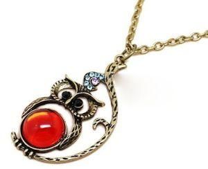 Metal Cat&prime;s Eye Necklace Popular Fashion Owl Jewelry (X121)