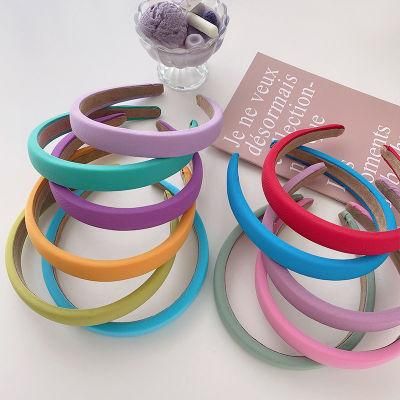 2021 Fashion Accessories Simple Wide Colorful Solid Color Hair Band