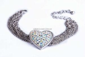 Fashion Jewelry Heart-Shaped Rhinestone Chain Bracelets (HL1A037Y0AF)