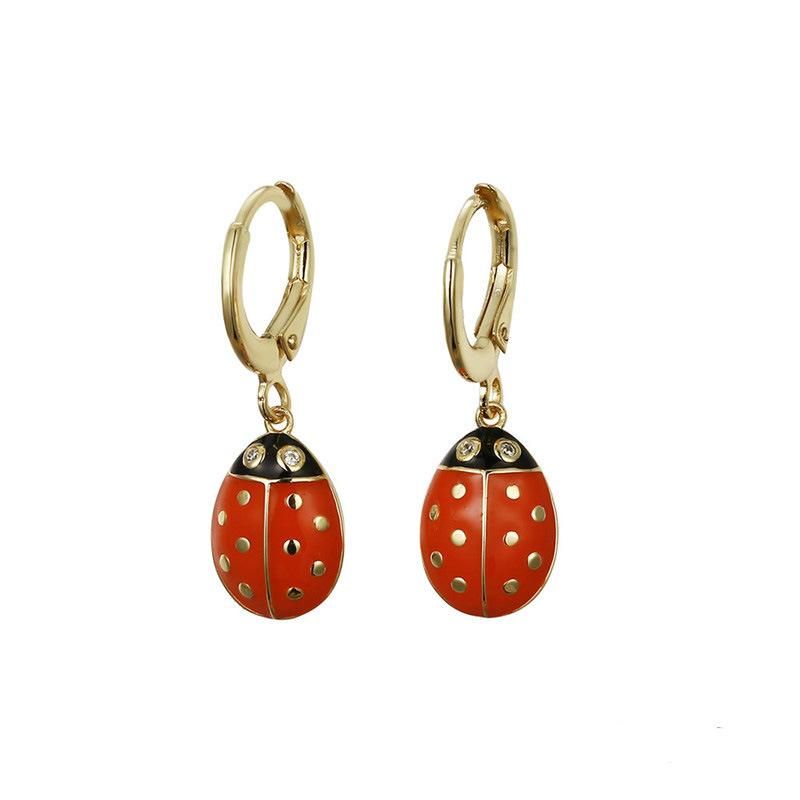925 Sterling Silver Fan-Shaped Enamel Earring
