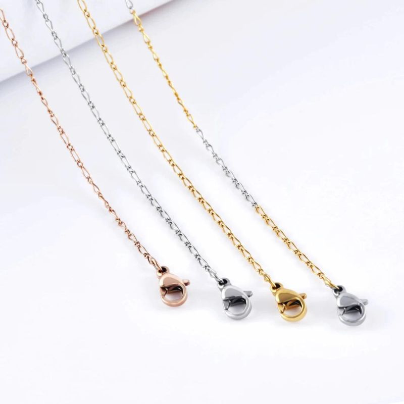 Stainless Steel Figaro Chain Long and Short for Fashion Pendant Necklace Bag Accessories Design