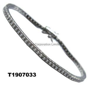 Fashion Jewelry Tennis Bracelet Round Cubic Zircon Silver Bracelet