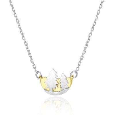 New Style Fashion Silver Plating Forest Pendant Necklace