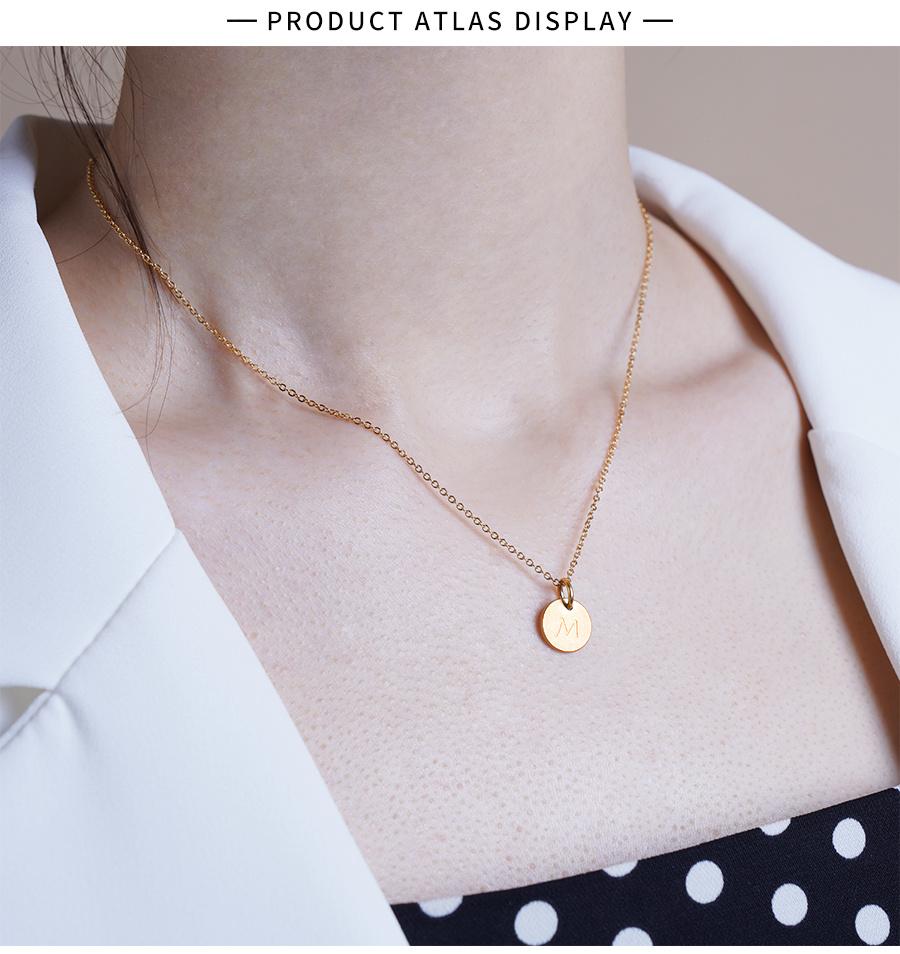 Simple Minority Female Letter Pendant Geometric Beauty Necklace