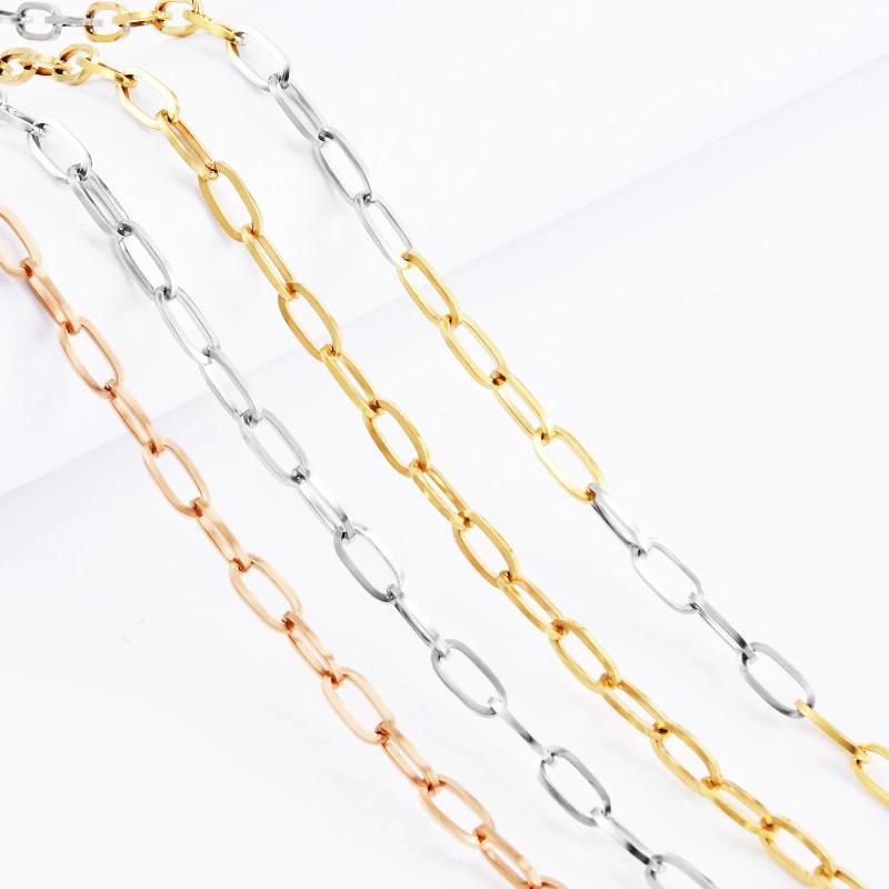 Trendy Gold Plated Stainless Steel Jewelry Set Necklace Bracelet for Women Ladies