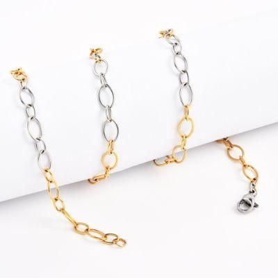 Wholesale Stainless Steel Fashion Jewelry Cable Chain Women Bracelet Anklet Gold Plated Jewellery Necklace