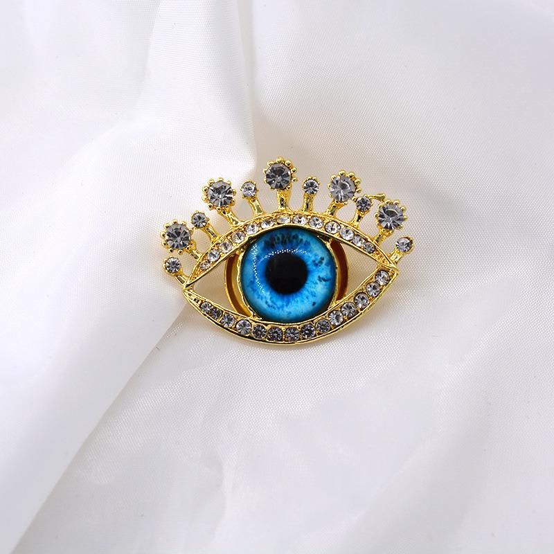 Superstarer Blue Eyes Large Gemstone Brooch Women Rhinestone Brooch Corsage Accessories