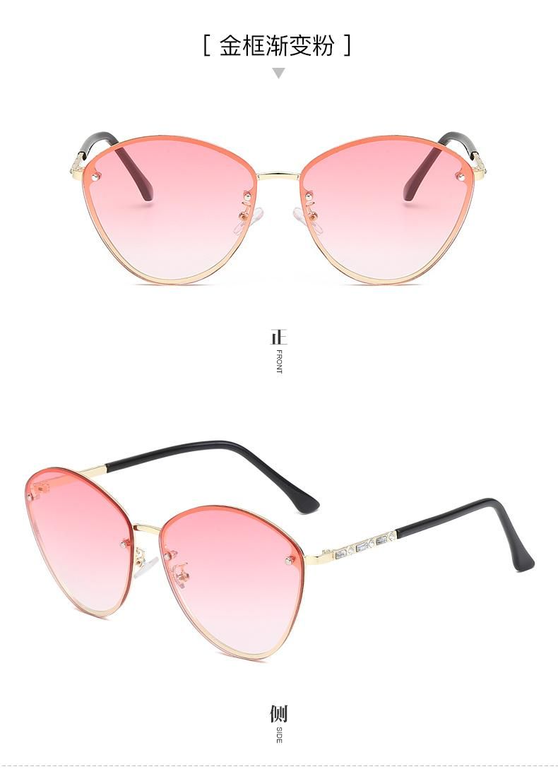 New Arrival Luxury Design Fashion Plastic Women Sunglasses Vintage Colorful Rivet One-Piece Sun Glasses Shades