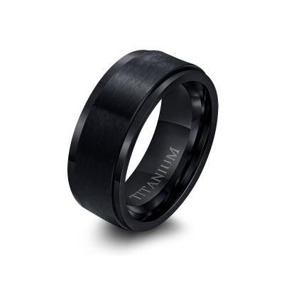 Personalized Jewelry Wholesale Simple Ring Black Men&prime;s Circle Ring