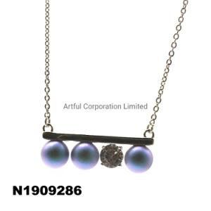 Fine Quality/925 Silver/Pearl Chain Necklace/in Silver Jewelry
