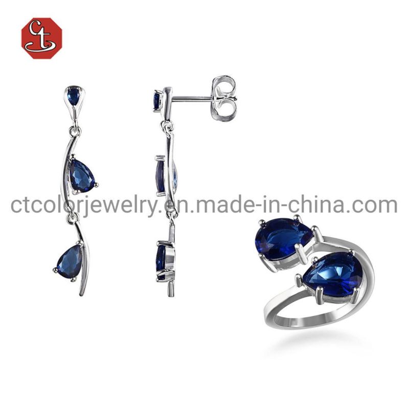 Luxury Silver Ring with Diamonds CZ Brass Rings