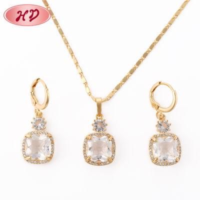 Beautiful Zircon Bridal Necklace Wedding Gold Ladies Jewelry Sets