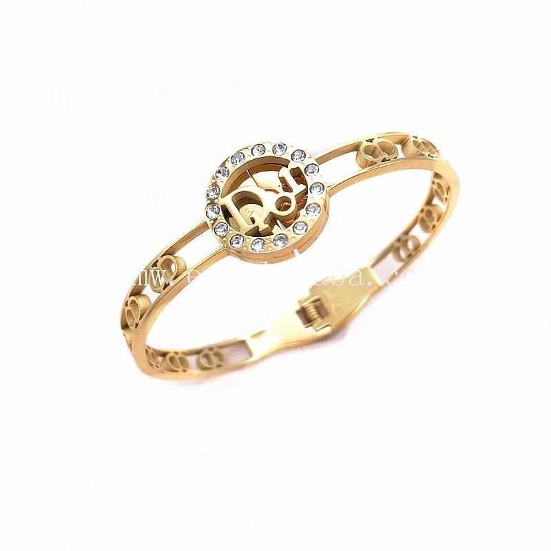 Men Women Fashion Gold Jewelry New Trendy Bangles Gong Empty Geometric Minimalist Evil Eyes Cuff Bracelet