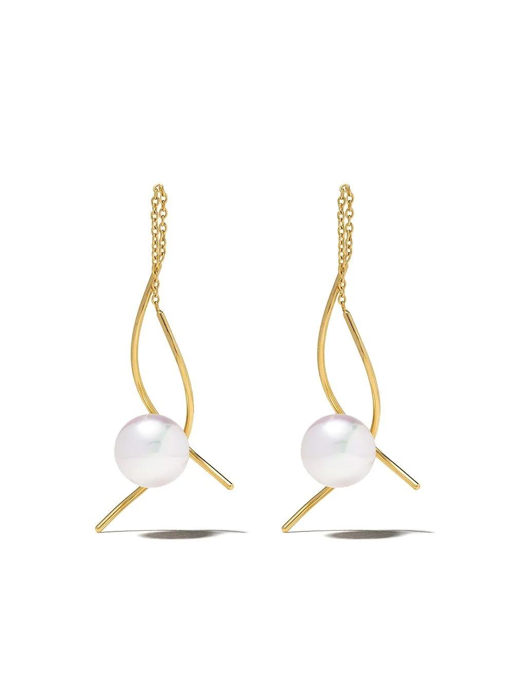 Fashionable and Elegant Crisscross Set Pearl Earrings Jewelry