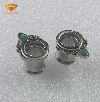 Fashion Jewelry Shell Water Drop Auricle Stainless Steel Plug One-Piece Toothless Ear Expander Pierce Ear Expander Spg2728