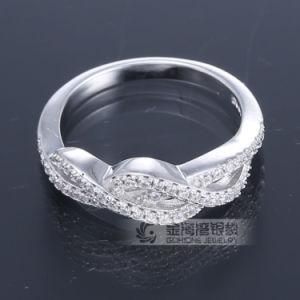 925 Sterling Silver Micro Pave Setting Weave Ring