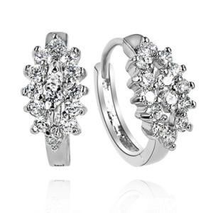 Good Quality Jewelry Clear CZ 925 Sterling Silver Hoop Earring