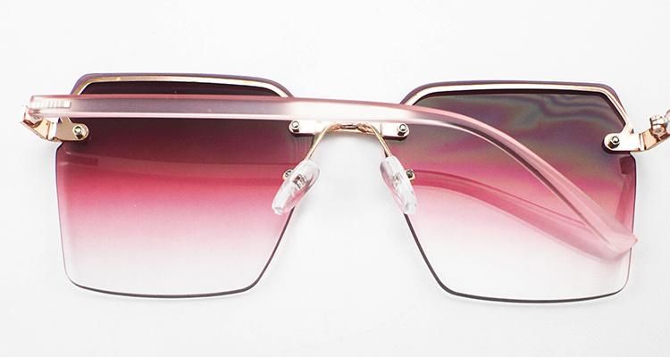 Oversize Custom Logo Ready Frameless Women Sunglasses