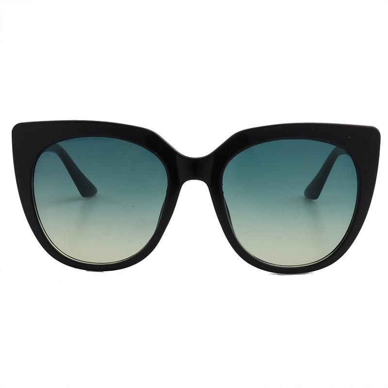 2020 Oversized Black Retro Fashion Sunglasses with Ocean Lens