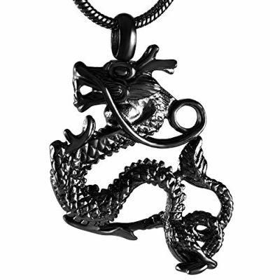 Dragon Black Color Cremation Necklace Pendant for Human
