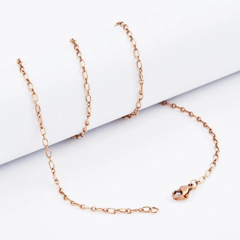 Wholesale 14K 18K Gold Plated Chain Necklace Jewelry Stainless Steel Cable Chain Anklet Bracelet for Ladies