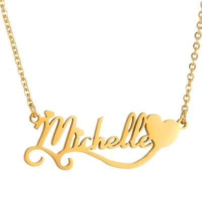 Fashion Jewelry Custom English Name Pendant Chain Necklace