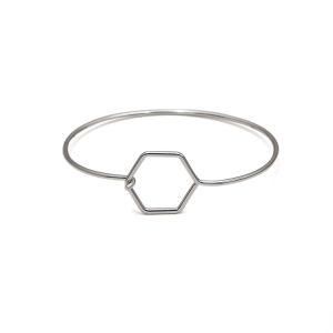 2018 New Design Custom Imitation Jewelry Silver Metal Bangle Bracelet
