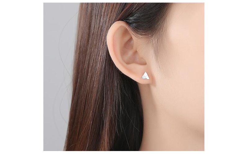 Hot Sale Volcanic and Snow Mountain Design 925 Sterling Silver Ear Stud