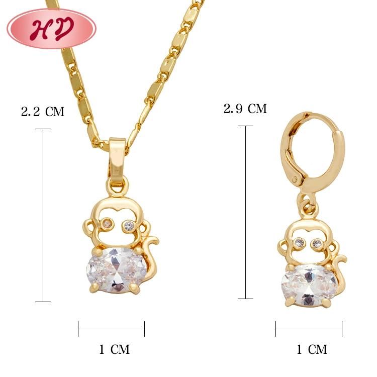 Wholesale Women Brass CZ 18K Rose Gold Jewelry Set
