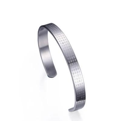Men&prime;s Bracelet Wholesale Steel Color 8mm Stainless Steel Color Open Bracelet