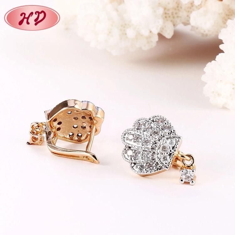 Costume Fashion Jewelry Women 14K 18K Gold Plated Imitation CZ Pearl Huggie Hoop Earring