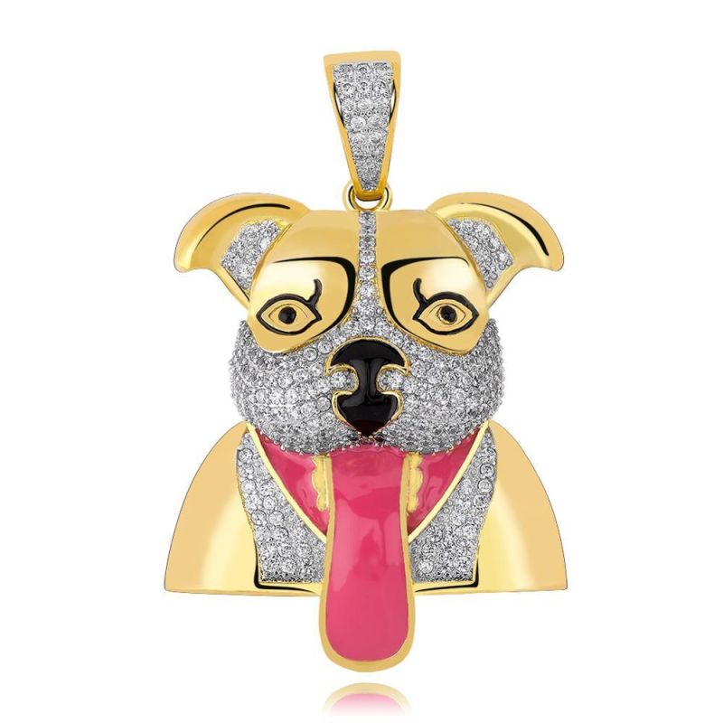 Cartoon Pig Dog Metal Pendant Necklace