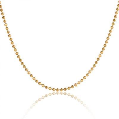 Gold Ball Chain Wholesale Necklace Accessories High Quality Gold Plated Steel Ball Chain