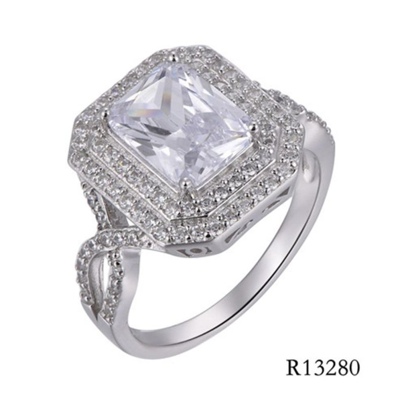 Elegant Style 925 Silver with CZ Main Stone Ring