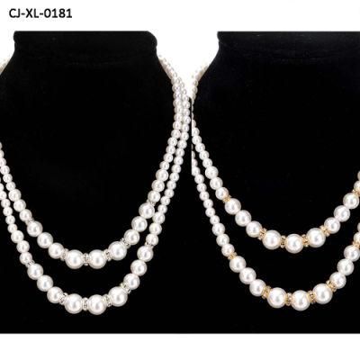 Manufacturers Wholesale Fashion Imitation Pearl Beaded Necklace Temperament Set Diamond Double Pearl Sweater Long Chain
