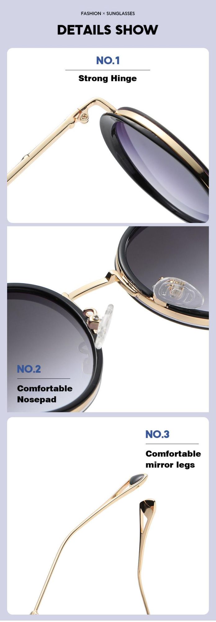 2022 OEM Wholesale Women Fashion UV400 Brand Designer Metal Round Custom Retro Vintage Sunglasses