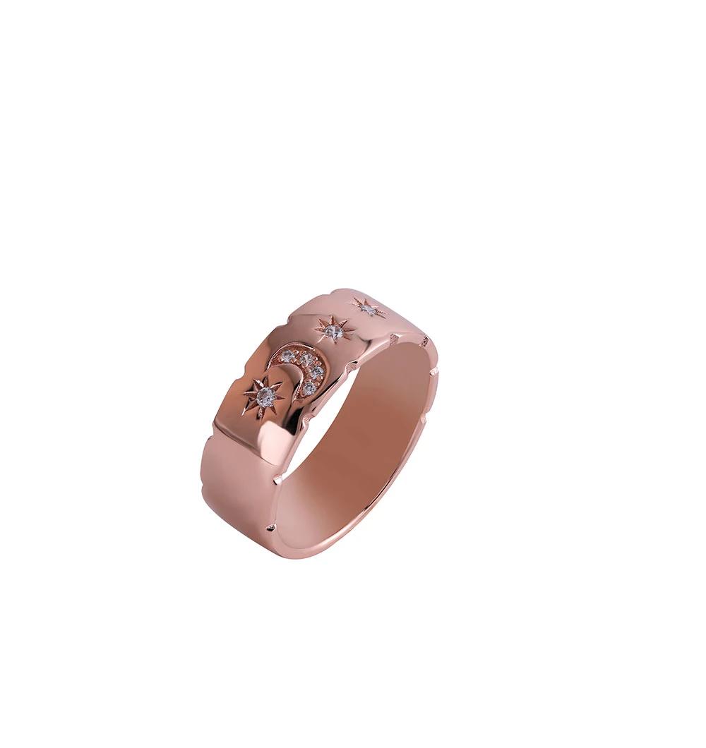Fashion Accessories Factory Wholesale 925 Sterling Silver Jewellery Rose Gold Plated Cubic Zircon Fashion Jewelry Women Fine Ring