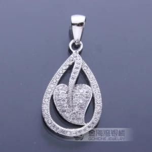 Micro Pave Setting Pendant in 925 Sterling Silver
