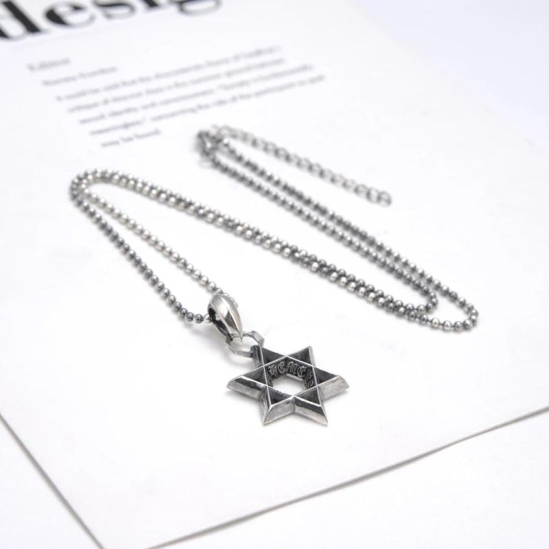 Hot Sale 925 Sterling Plain Silver Star Pendant Necklace