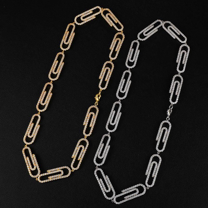 18 Inch Silver or Gold  Necklace in Paper Clip Shape