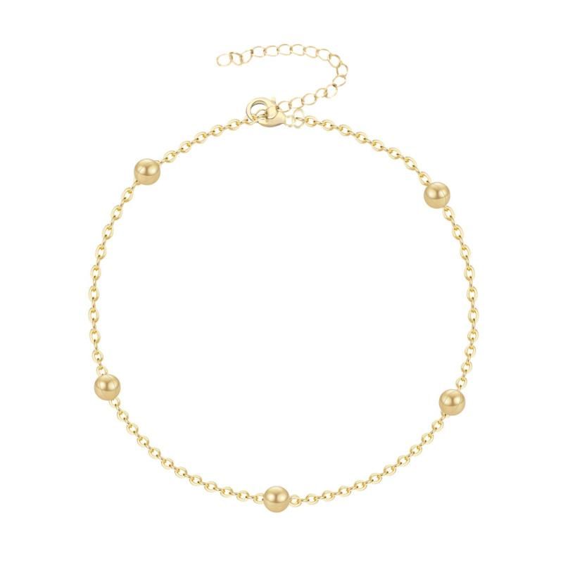Fashion 18K Gold Plated Satelite Delicate Dainty Beaded Short Necklace for Girls Female Women as Gift Not Allergic