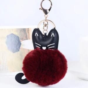 Hot Sale Trendy Rabbit Fur Pompoms Balls Bag Charm