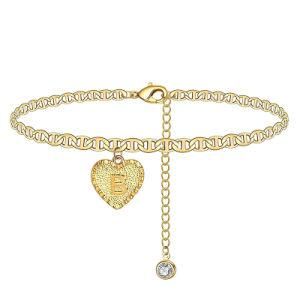 Exquisite Heart-Shaped Initials Anklet Jewelry Gift