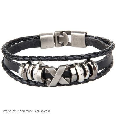X Men&prime; S Leather Fashion Accessories Braided Bracelet Fashion Jewelry