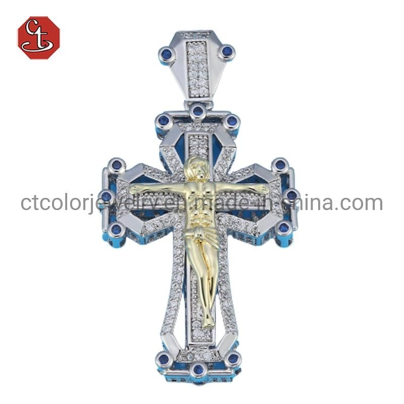 Iced Out Jesus Cross Pendant Custom Jewelry For Men Gift Christian Religious Jewelry