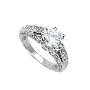 Saucy White Gold Filled White Topaz Gemstone Wedding Ring Jewelry
